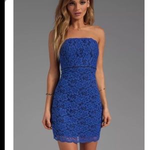 Diane von Furstenberg Strapless Blue Dress